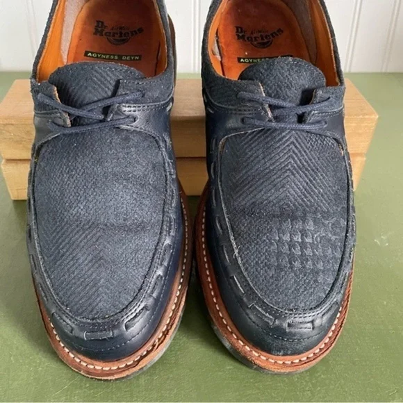 Dr. Martens x Agyness Deyn AGGY BLUCHER in Navy Leather - Picture 4 of 13
